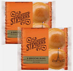 St Pierre Brioche Soft Bread Buttery Taste Pri-Sliced Burger Buns Pack 2 x 8 Pcs