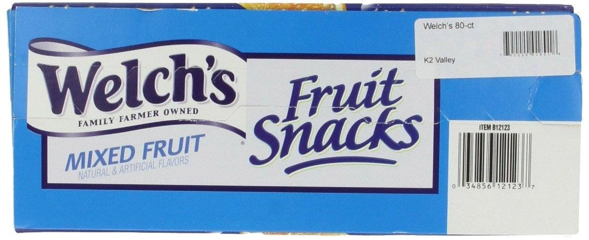 Welch's Mixed Fruit Snacks, Made With Real Fruit, Gluten Free 80 x 25g Pouches