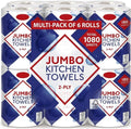 Bestin Jumbo Kitchen Towels, 2-Ply, 180 Sheets per Roll, 6 Roll Multi-Pack