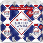Bestin Jumbo Kitchen Towels, 2-Ply, 180 Sheets per Roll, 6 Roll Multi-Pack