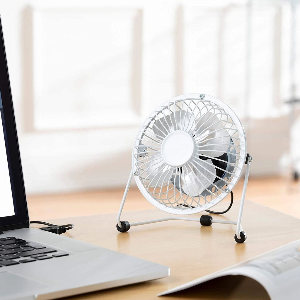 Fine Elements COL1263 4" Desk Fan, Portable 2.5W Table Fan White
