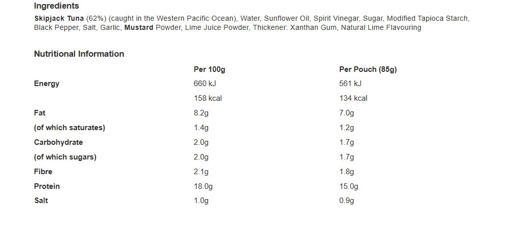 John West Jacket Toppers Tuna with a Lime & Black Pepper Dressing 85g x 10