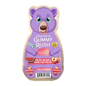 Cherry Chews Gummy Rush Jelly Mix Fruits Flavour Jelly 160g Bear Shape Tub