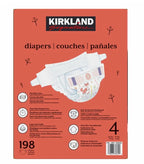 Kirkland Signature Baby Diapers Size 4 Nappy 10-17kg Breathable Pack 198 Nappies