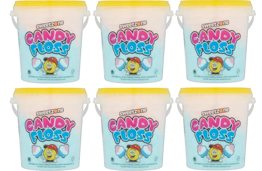 SweetZone Candy Floss, Cotton Candy in Tubs, 50g Each, Pack of 6
