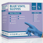 Jena Disposable Multi-Purpose Blue Vinyl Gloves Ambidextrous M / L Size Pack 200