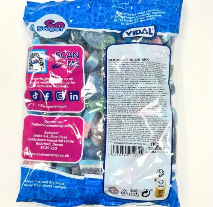 SoSweet Blue Sweet Mix – 1kg Bulk Bag Fruity Blue-Themed Pick & Mix Sweets