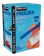 Kirkland Signature Freezer Large Bags 4.5L, 192 Count