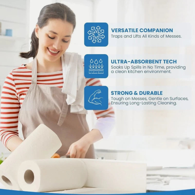 Bestin Jumbo Kitchen Towels, 2-Ply, 180 Sheets per Roll, 6 Roll Multi-Pack