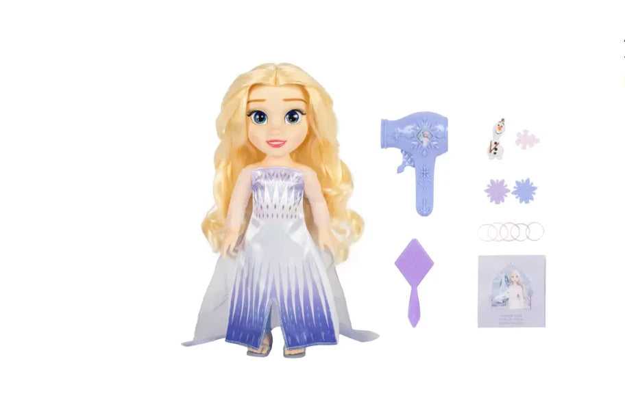 Disney Princess Large Doll and Hair Play Set Elsa Ariel Rapunzel Belle Moana