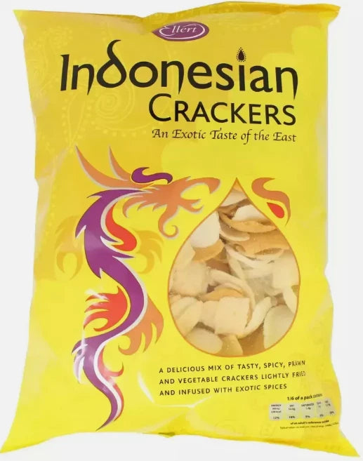 Indonesian Prawn & Vegetable Crackers Chips Crisps with Spices Pack 300g