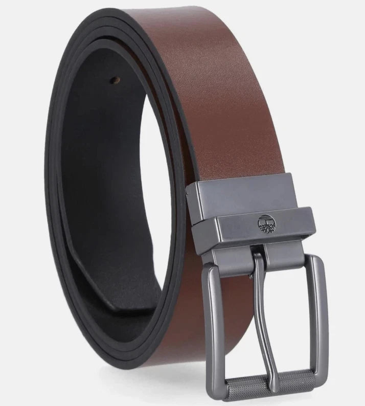 Timberland Men Belt Reversible Brown/Black Full Grain Leather Cut To Fit 28"-44"