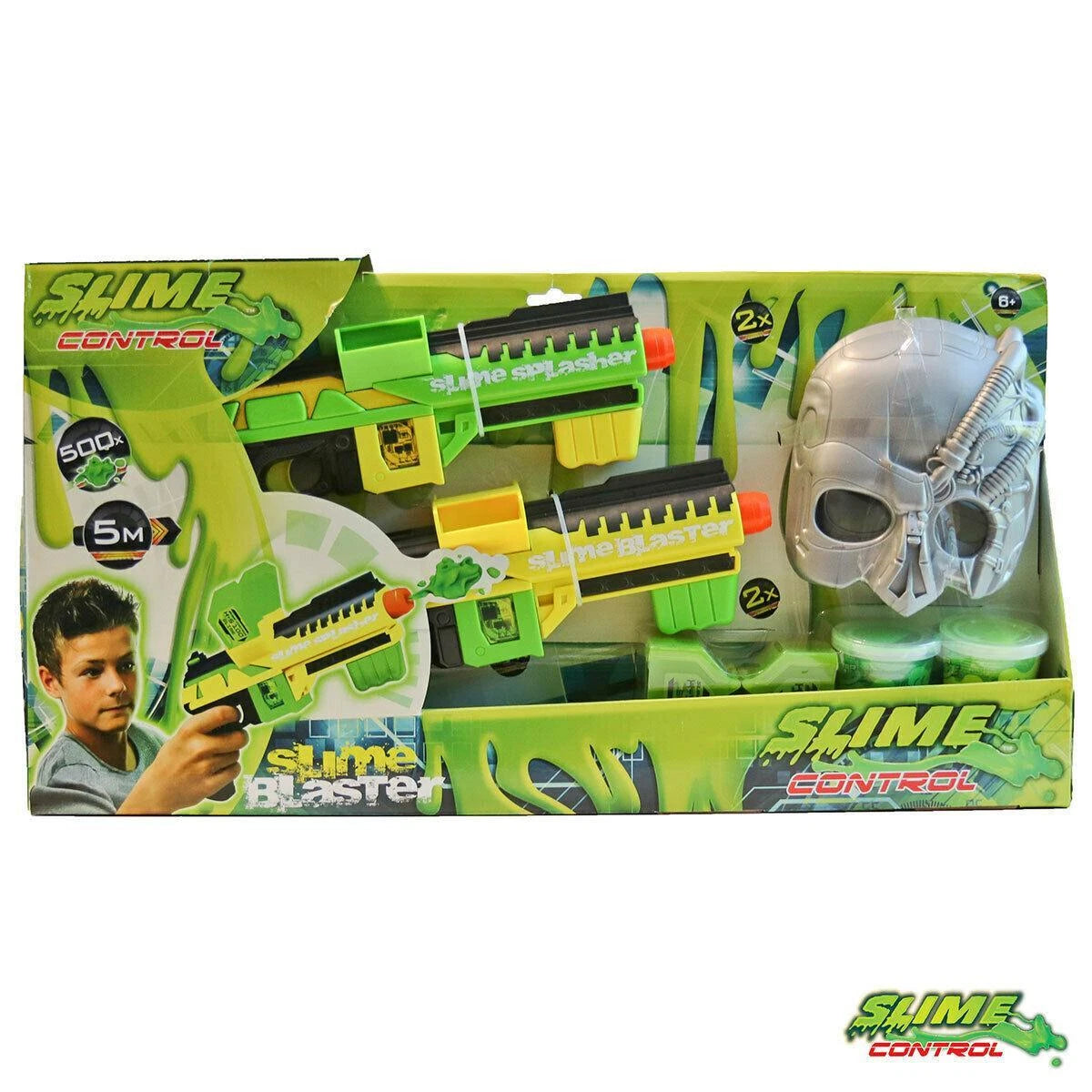 Slime Control Blaster 2 Pack With 2 Tubs Of Slime splash toy 6+