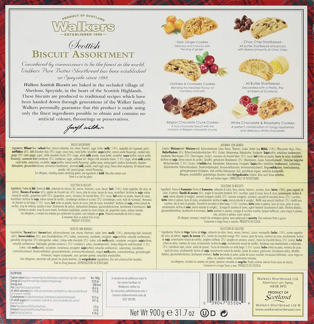 Walkers Shortbread Scottish Biscuit Assortment, 900g Box