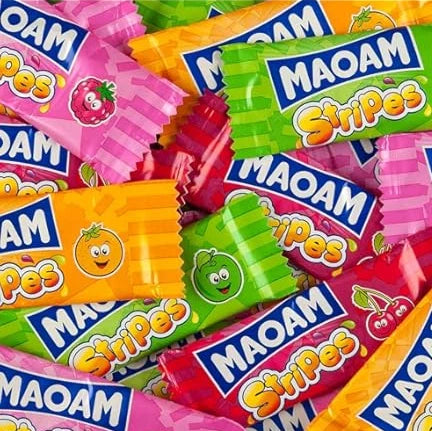 Haribo MAOAM Stripes Fruit & Cola Flavour Chewy Sweets Tub 840g