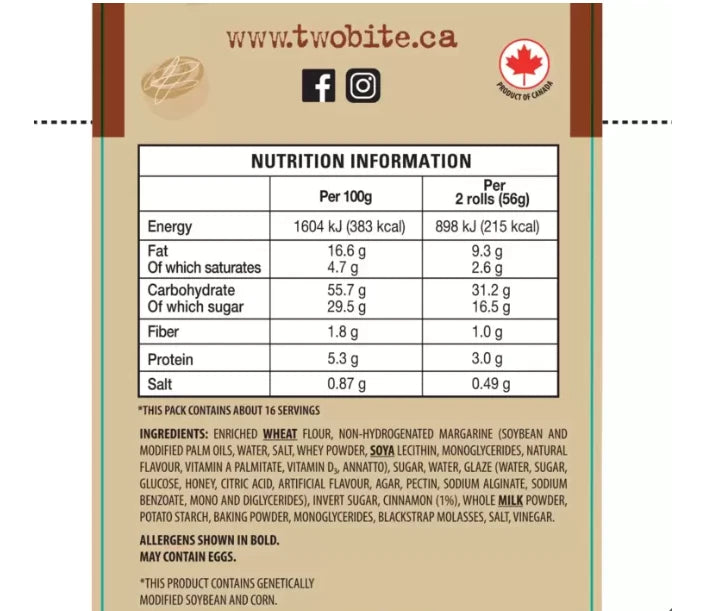 Two-Bite Cinnamon Rolls Rich Sweet Honey Sugar Glazed Filling Dough Snack 890g
