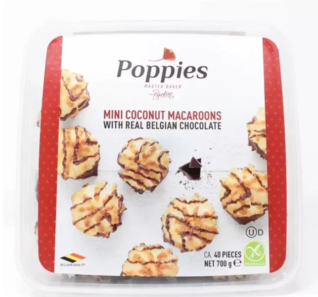 Poppies Mini Coconut Macaroons with Real Belgian Chocolate, 700g