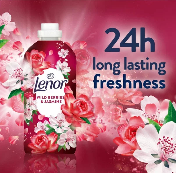 Lenor Concentrate Wild Berries and Jasmine Fabric Conditioner, 200 Wash (4L)