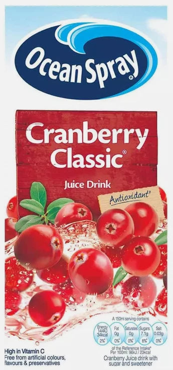 Oceanspray Cranberry Classic Sweet Juice Drink Ocean Spray - Pack of 12 x 1Litre