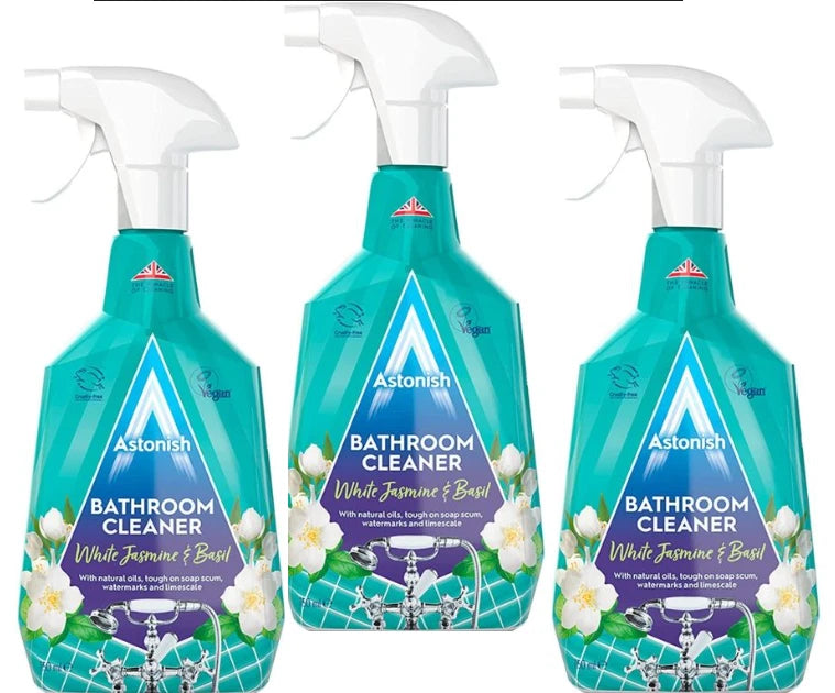 Astonish Bathroom Cleaner White Jasmine & Basil 750ml × 3