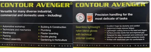 Tornado Contour Avenger Specialist Hand Protect Work Gloves Size XL Pack 10 Pair