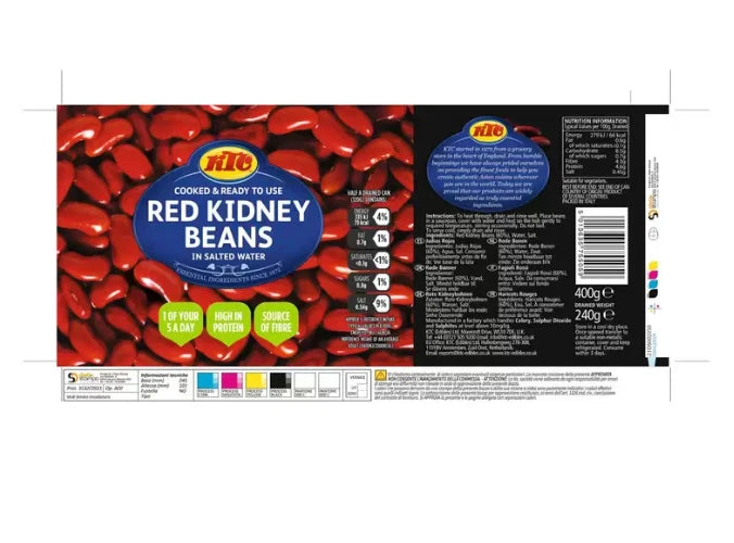 KTC Red Kidney Beans in Salted Water Cooked Ready to Eat Tin Cans Pack 12 x 400g