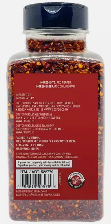 Kirkland Signature Crushed Red Pepper Spice Seasoning 2 Jars Pack 283g