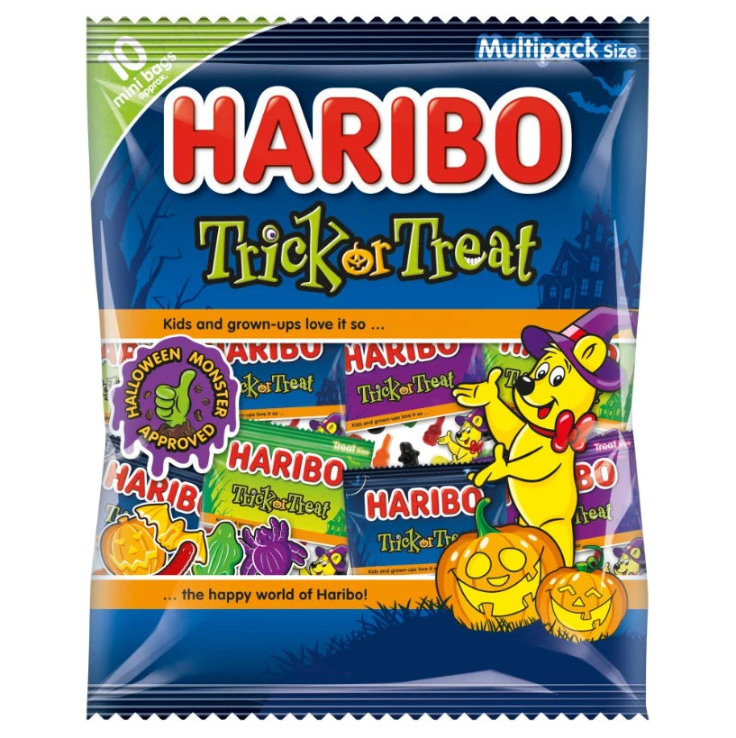 Haribo Halloween Trick or Treat Fruit Flavour Jelly & Foam Sweets 10 x 16g