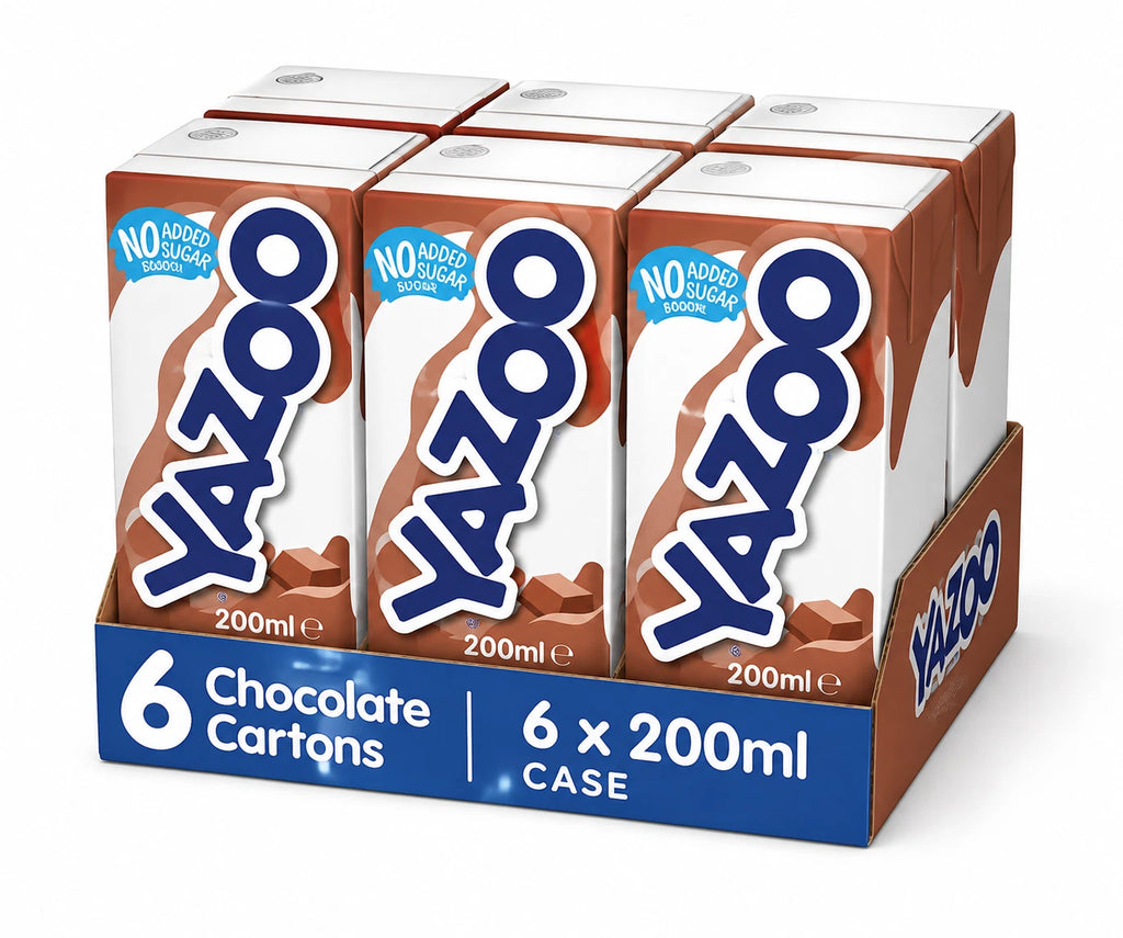 Yazoo No Added Sugar Chocolate Milk Drink 200ml Case of 30 Rich in Protein
