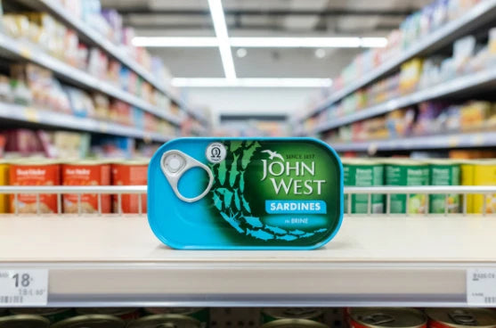 John West Sardines in Brine High in Omega 3 Fish in Salt Water 120g (Pack of 12)