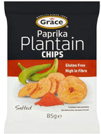 Grace Paprika Plantain Chips 85g x 9 Gluten Free, High in Fibre, Vegan