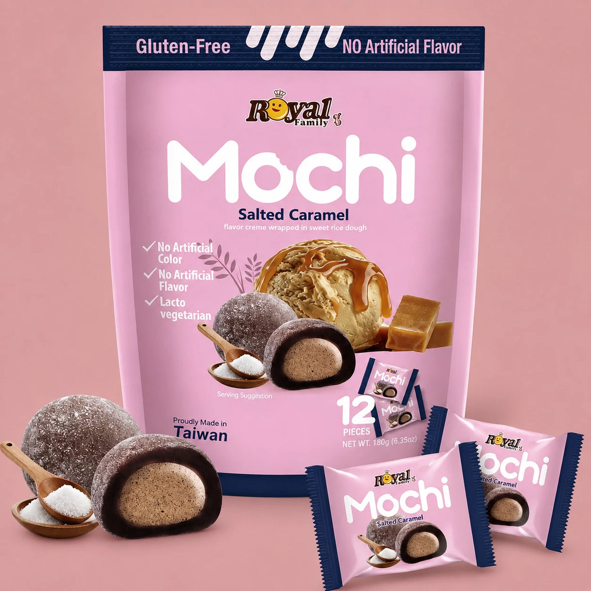 Royal Family Mochi Soft and Chewy Dessert with Creamy Filling 180g Each