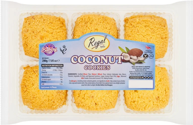 Regal Bakery Cookie Variety Assortment, Almond, Coconut and Pistachio, 200g