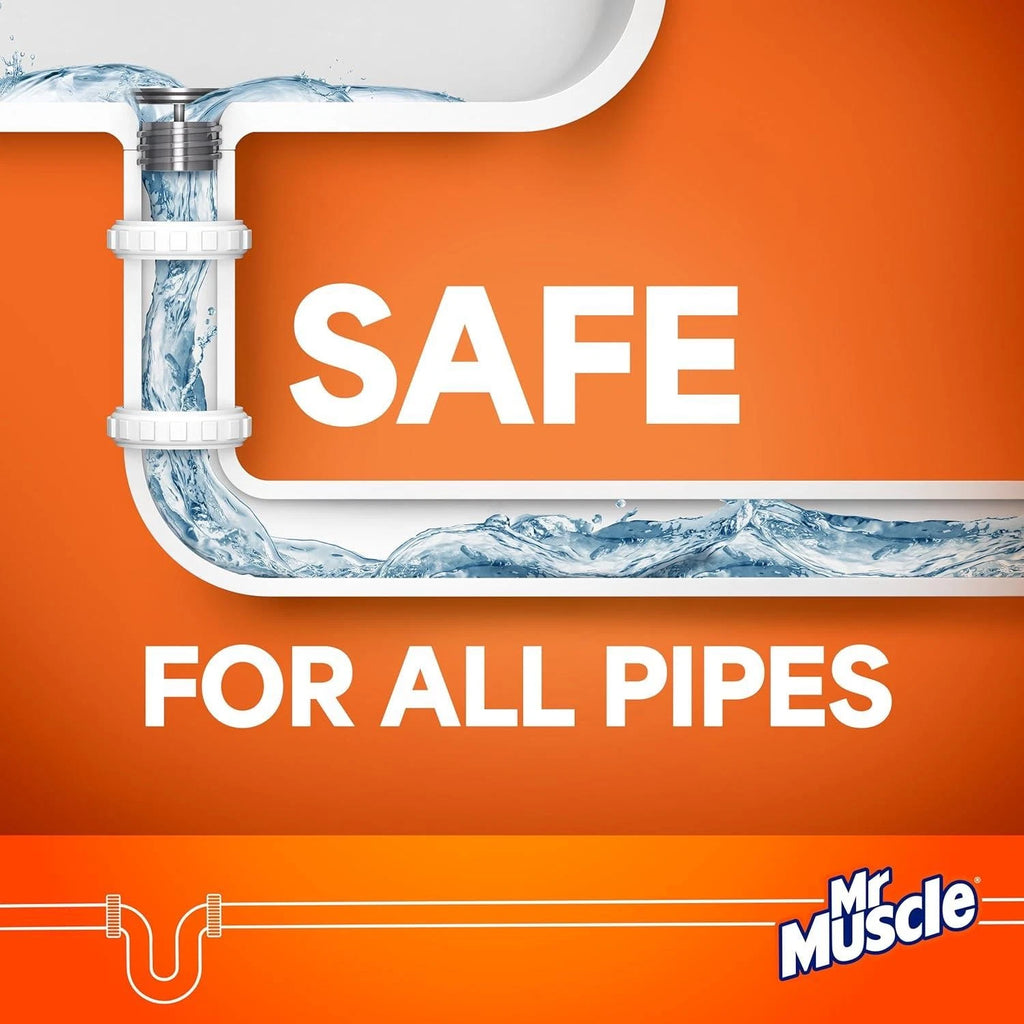 1 X MR MUSCLE POWER GEL DRAIN UNBLOCKER PIPE SINK PLUGHOLE KITCHEN BATHROOM 1L
