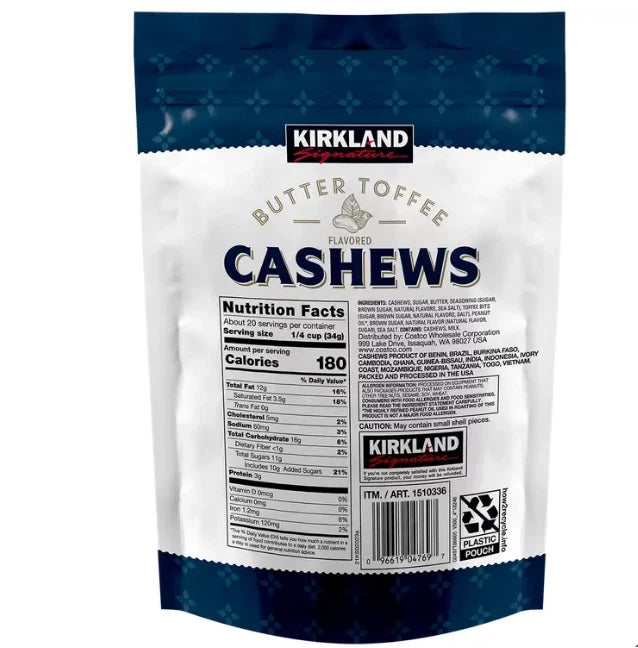 Kirkland Signature Salted / Organic / Butter Toffee/ Unsalted & Roasted Cashew