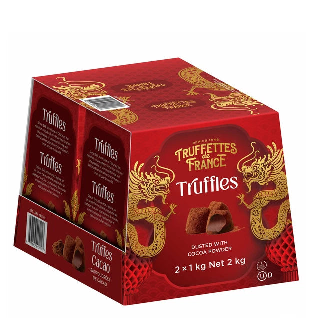 Truffettes de France French Chocolate Truffles, Cocoa Dusted, 2kg Gift Pack
