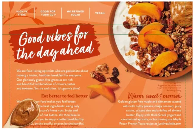 Just Granola Maple & Toasted Pecan Granola Live a Little Fibre Cereal Pack 1.2kg
