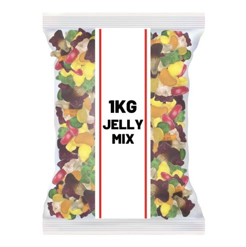 Jelly Mix Assorted Fruity Chewy Sweets 1kg, Mixed Fruit Flavours