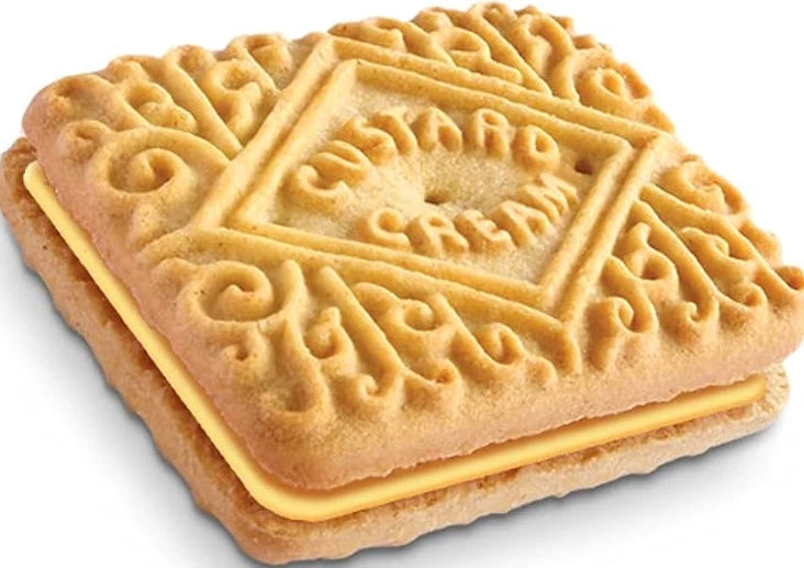Custard Creams Biscuits, Creamy Custard Flavour Filling 150g × 16