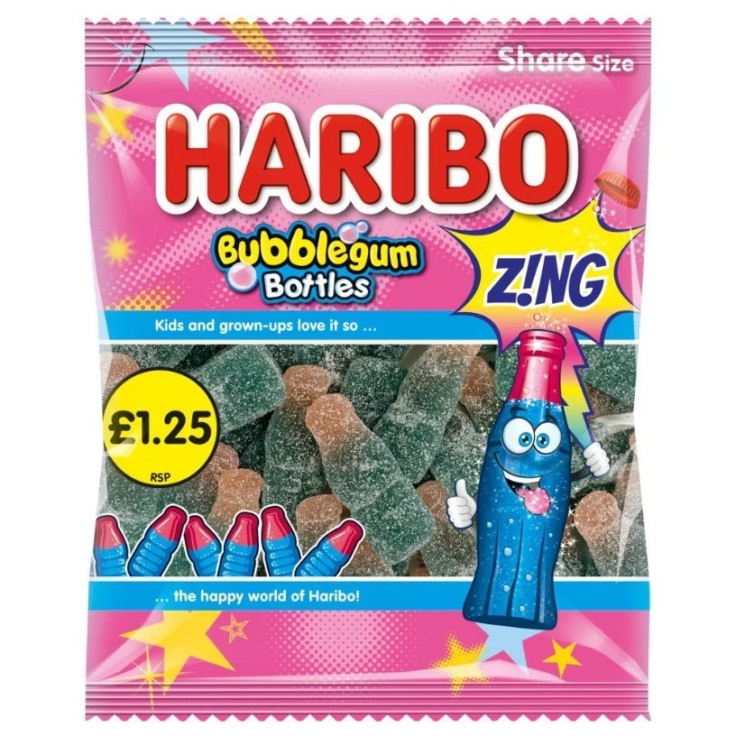 Haribo Share Bags 140g Fruity Fizzy Gummy Jelly Sweets Assorted Flavours 12 Pack