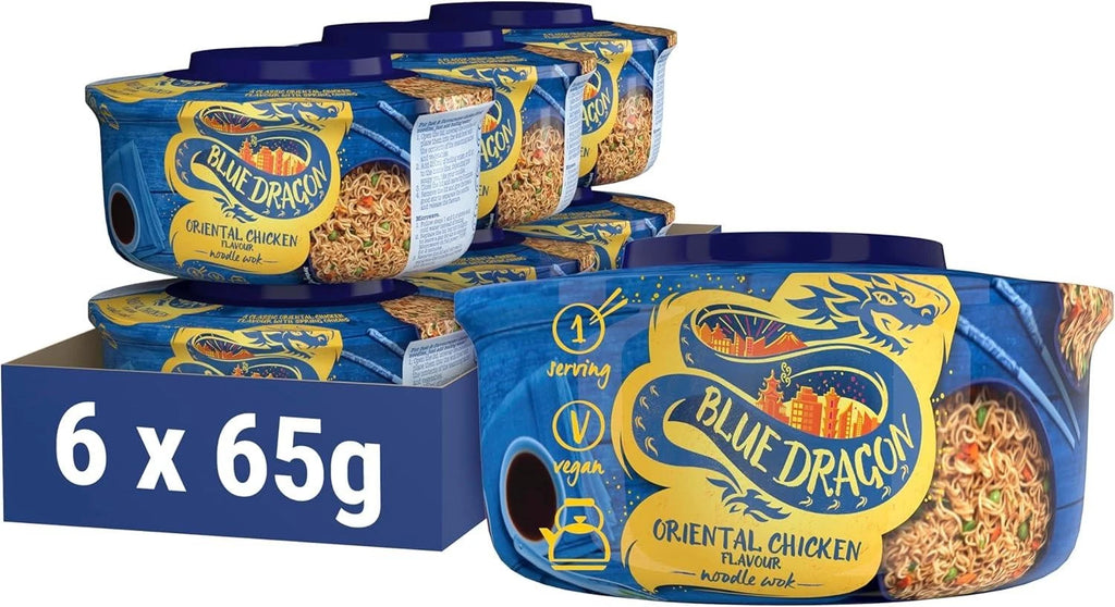 Blue Dragon Oriental Chicken Flavour Noodle Wok 65g Pack of 6