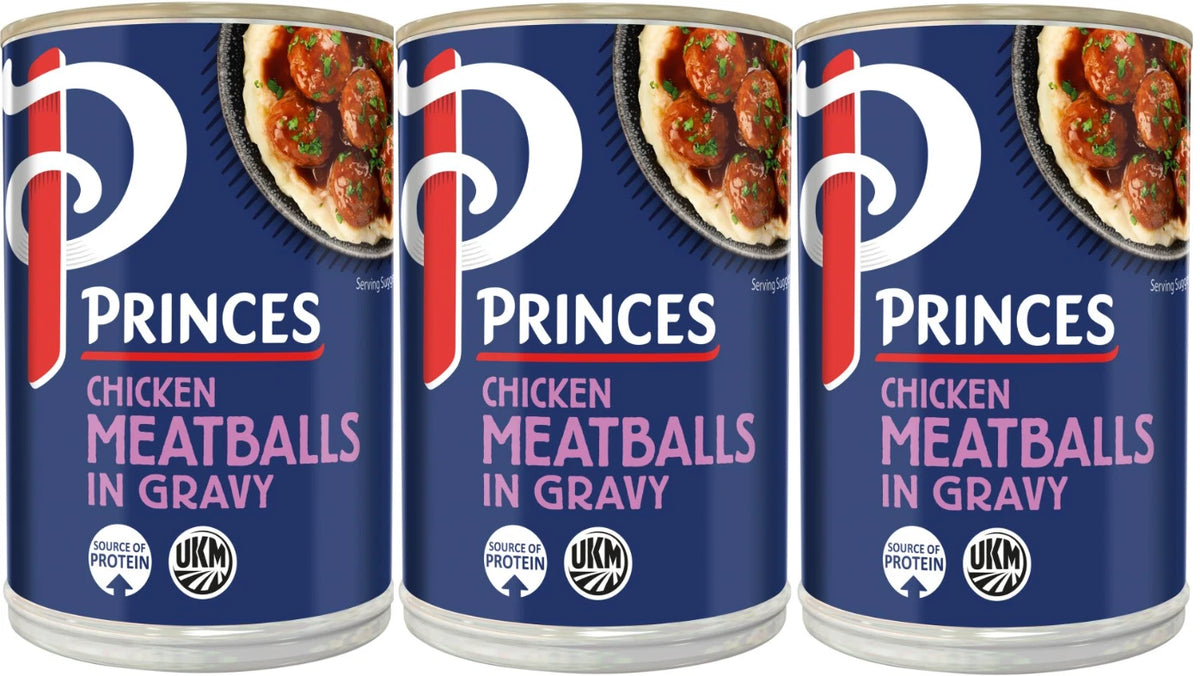 Princes Chicken Meatballs in Gravy 370g Pack of 3 Cans