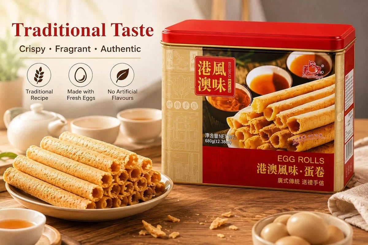 Hong Kong Macau Style Egg Rolls Tin 680g Made with Fresh Eggs