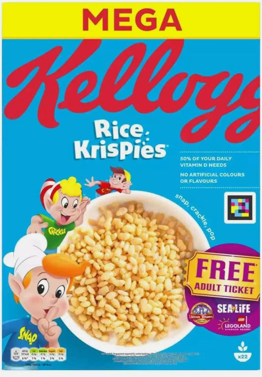 Kellogg's Rice Krispies Breakfast Toasted Grain Rice Cereal Mega Pack 2 x 660g