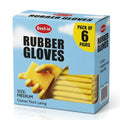 Bestin Rubber Gloves with Cotton Flock Lining Non Slip Grip - Medium Pack of 6