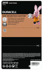 Duracell Speciality CR2032 Lithium Coin Ring Size Long Battery Pack 12 Batteries