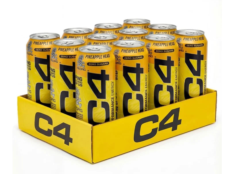 C4 Performance Energy Pineapple Head Zero Sugars Explosive 500ml Pack of 12