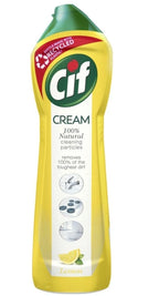 Cif Lemon Cream Cleaner Bottles 500ml - Pack of 4 Multi-Purpose Surface Cleaner