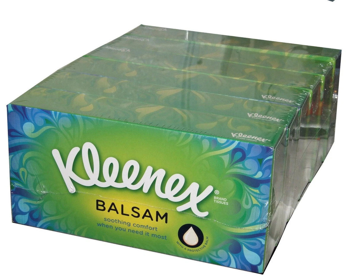 Kleenex Balsam Facial Tissues, Pack of 6 Tissue Boxes