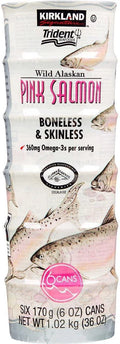 Kirkland Signature Wild Alaskan Pink Salmon Boneless & Skinless Cans Pack 6x170g